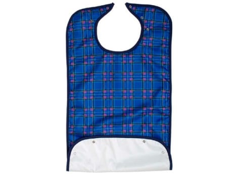 Haklapp flergångs blå avtorkbar 45x90cm med uppknäppbar ficka