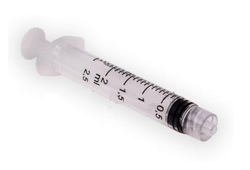 Spruta Terumo 3-komp luer-lock 2,5ml.Steril,centrerad gradering 0,1ml