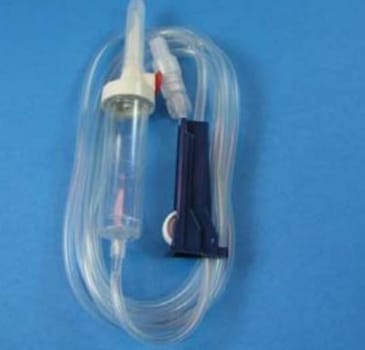 Infusionsaggregat Mediplast luftat 180cm. Steril, PVC-fri