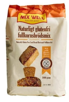 Mixwell naturligt glutenfri fullkornsbrödmix 1kg Vnr 304