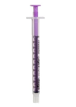 Nutrisafe 2 enteral spruta 1ml steril lila flergångs 100 stycken