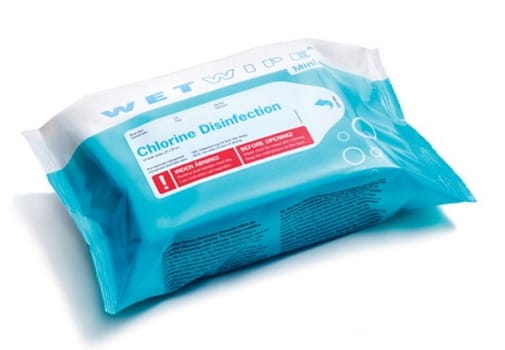 Ytdesinfektion klor Wet Wipe mini 21x29cm 10st dukar/frp
