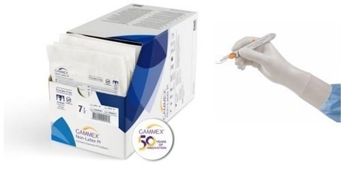 Handske op Gammex PI non-latex 8,0 steril latexfri puderfri vit