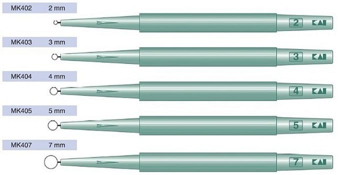 Hudcurette Kai 7mm steril engångs