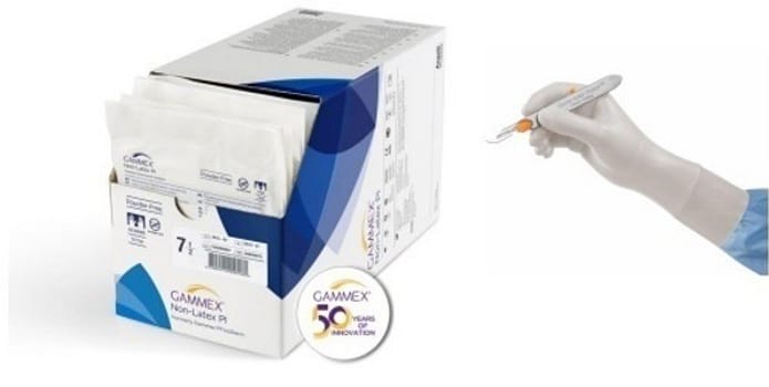 Handske op Gammex PI non-latex 6,5 steril latexfri puderfri vit