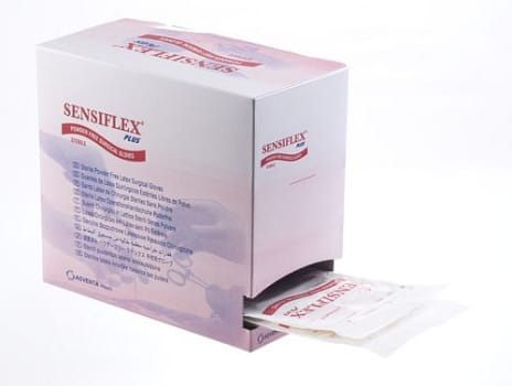 Handske op Sensiflex Plus 9,0 steril latex puderfri vit