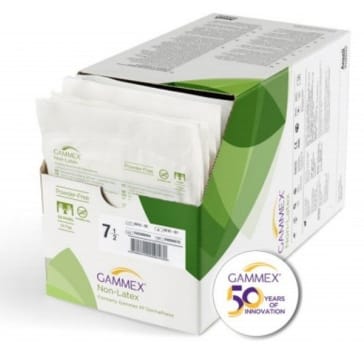 Handske op Gammex neopren 7,5 steril latexfri puderfri grön
