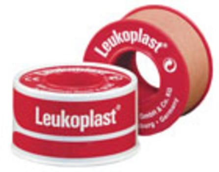 Textilhäfta Leukoplast 2,5cmx9,2m beige spole latex