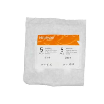 Op tork gasväv Barrier 18mm ø vit nr 0 steril röntgentråd 5-pack