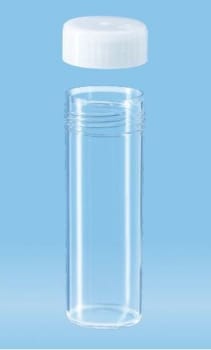 Rör 30ml 80x27mm PC transparent skruvkork -80-121°c