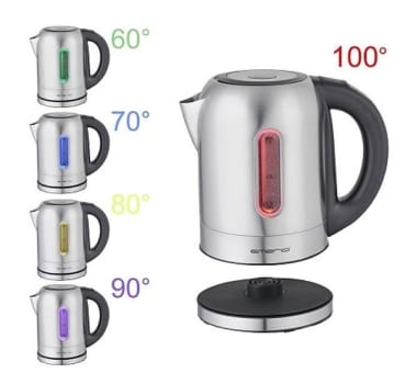 Vattenkokare rostfri Emerio 1,7l temperaturinställningar
