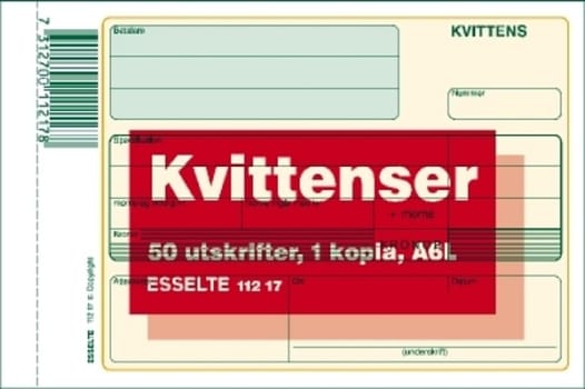 Kvittensblock A6L 50st blad med kopia