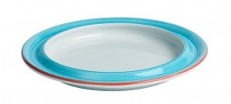 Tallrik Rio flat blå 26cm porslin stapelbar pet-emot-kant