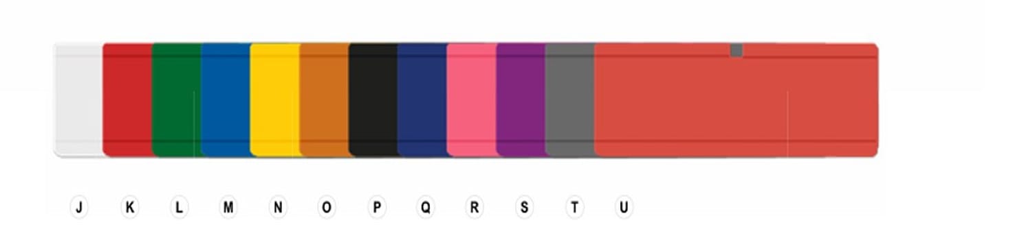 Sterilkorgsetikett i plast ljusblå 56x18mm