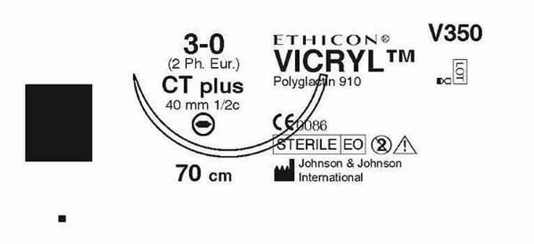 Sutur Vicryl 3-0 CT 40mm steril 70cm lila 1/2 cirk TP