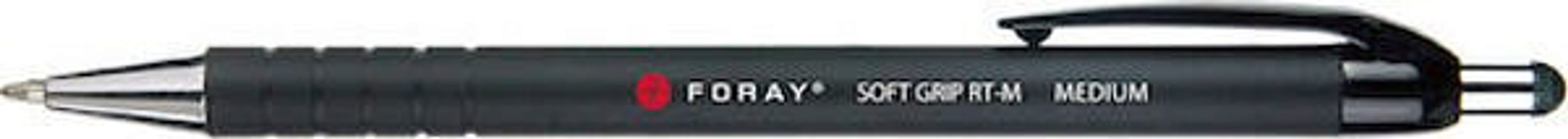 Kulpenna Foray Soft Grip svart skrivbredd 1mm medium dokumentäkta