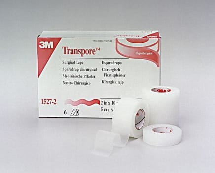 Plasttejp Transpore 2,5cmx9,14m transparent rivbar