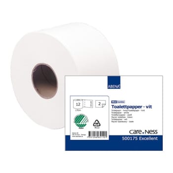 Toalettpapper Careness Mini 170m 2-lag vit excellent Svanenmärkt SE