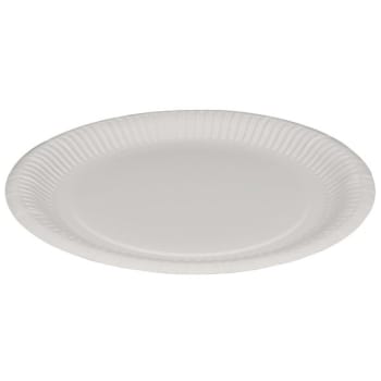 Tallrik flat vit 23cm papp beläggning av lera