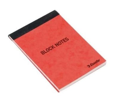 Blocknotes A7 linjerad vit 50st blad