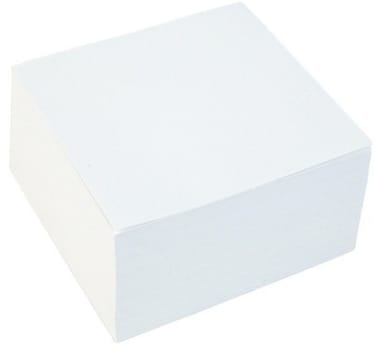 Blockkub vit 95x95x50mm lösa ark ca 500st