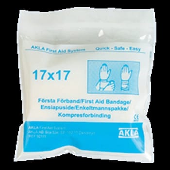 Första förband 17x17cm fastsydd binda 8cmx3m