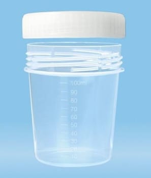 Bägare 100ml pp med skruvlock d62xh72mm