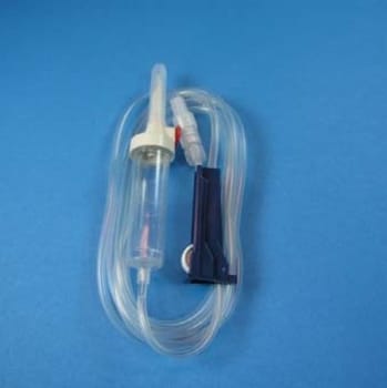 Infusionsaggregat Mediplast oluftat 320cm. Steril, PVC-fri