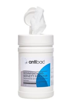 Ytdesinfektion servett Antibac m etanol 20x20cm m tensid 70st/rör