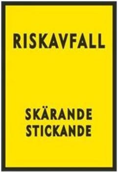 Etikett riskavfall 150x100mm