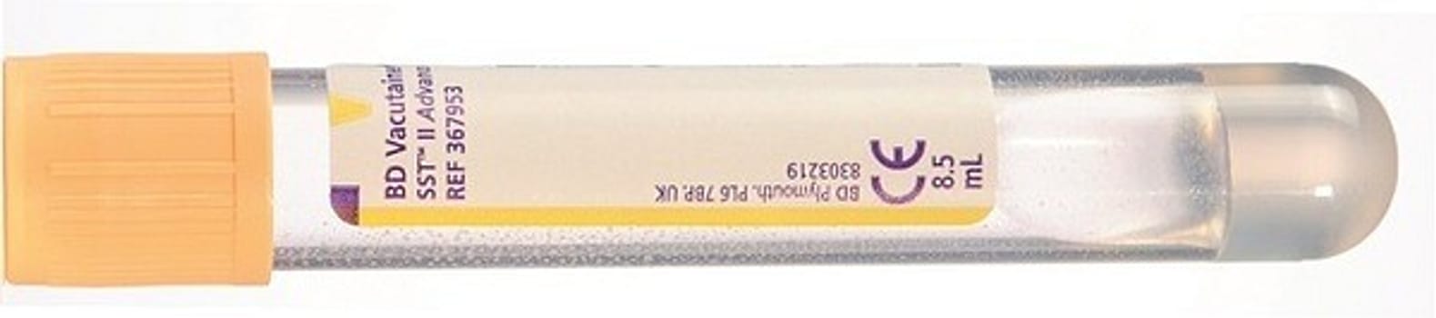 Vakuumrör Sstii 10ml Guldgul Plast Drar 8,5ml Gel-Koag.Akt