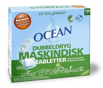 Maskindisktablett Neutral 100st pH11 Oparfymerad Svanenmärkt Astma och Allergiförbunde
