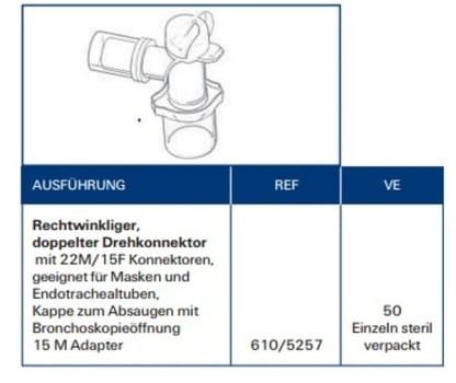 Bronkoskopiknä Med Dubbelsvivel 22m/15f, Port F Sug/Bronkoskopi