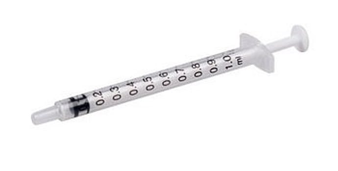Spruta Omnifix 3-komp luer 1ml. Steril, centrerad gradering 0,01ml