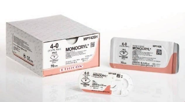 Sutur Monocryl 4-0 TS 48mm steril 70cm ofärg rak skär