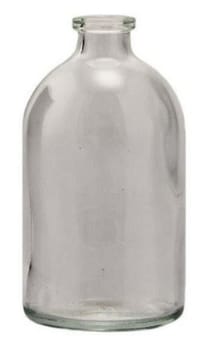 Injektionsflaska glas 100ml, typ 1, Klar glas, Hals/öppning 20mm