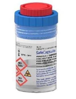 Container 250 ml with blue screw cap prefilled with buffer solution (prefilled volume 91 ml)