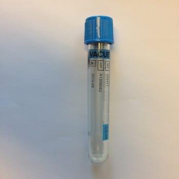 Vakuumrör vacuette na-cit 3,2% 5/3,5ml ljusblå dragkork transp