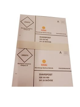 Etikett Svarspost Unilabs 210x148mm Två Etiketter Per Ark 10 st/fp