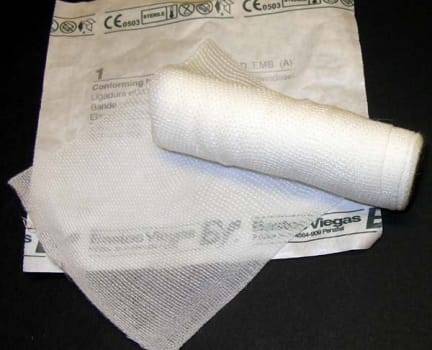 Fixeringsbinda Bastos elast 10cmx4m bomull 41% polyamid 59% steril