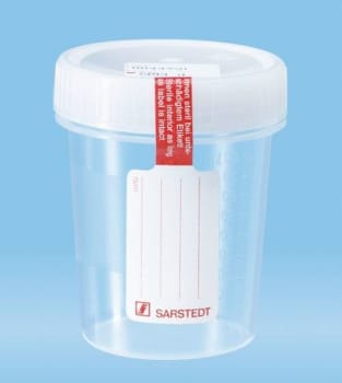 Bägare 100ml pp transparent skruvlock och etikett