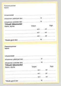 Etikett Tillsatt Läkemedel 94x64 Mm Ark/4 Pharmamatt Rp31c