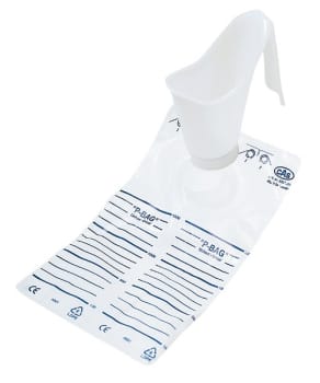 Urinpåse P-bag m tratt. 1 tratt + 10 påsar/ fp