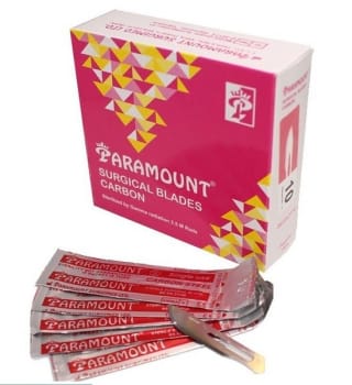 Knivblad op Paramount nr24 steril kolstål