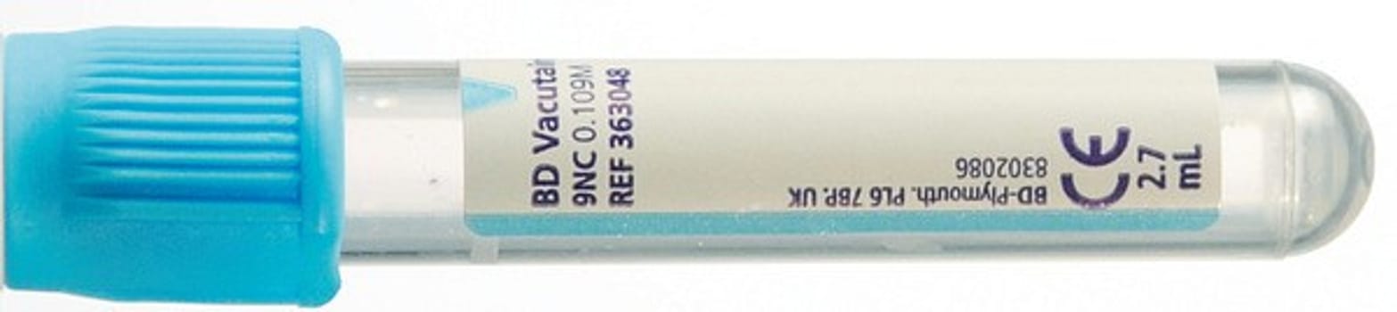 Vakuumrör vacutainer na-cit 3,2% 5/2,7ml ljusblå papper