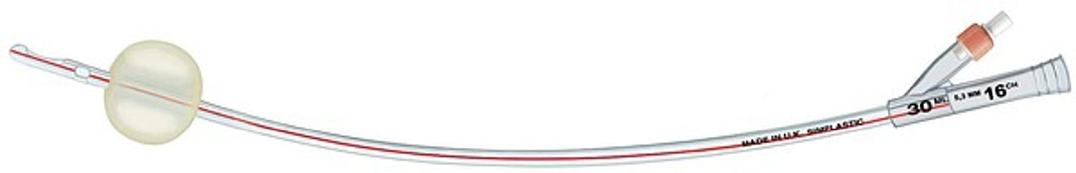 Urinkateter Soft Simplastic CH16 42cm Couv 30ml PVC + latex balloon