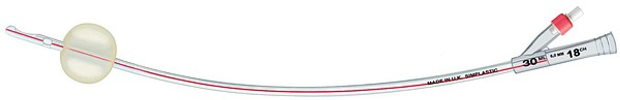 Urinkateter Soft Simplastic CH18 42cm Couv 30ml PVC + latex balloon