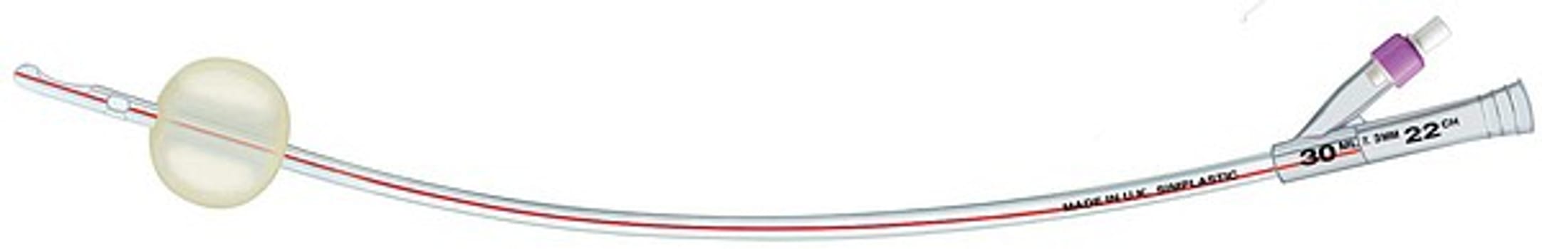 Urinkateter Soft Simplastic CH22 42cm Couv 30ml PVC + latex balloon