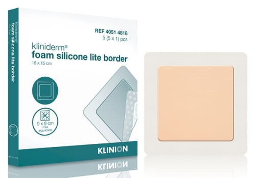 Kliniderm foam silicone border lite 15x15cm steril