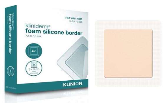 Kliniderm foam silicone border 7,5x7,5cm steril